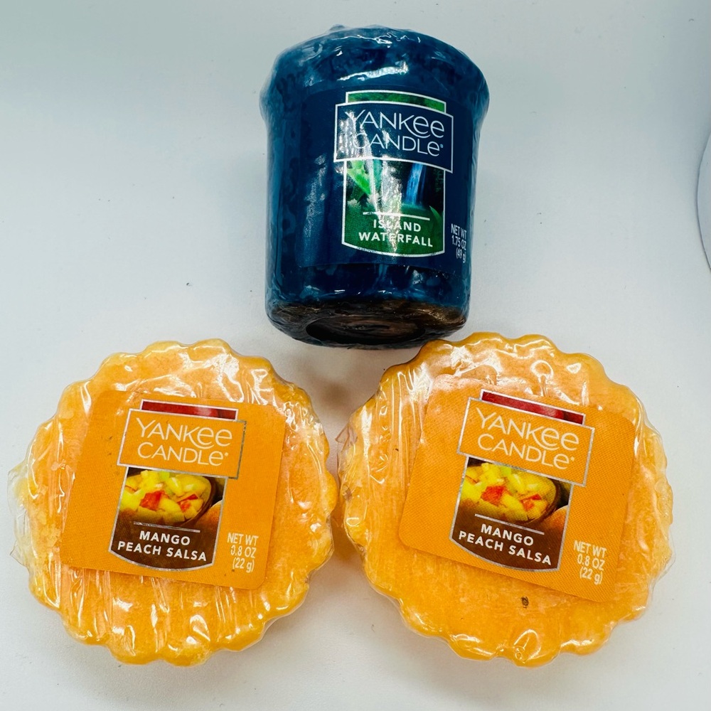 Yankee Candle Tropical Bundle Island Waterfall Votive Mango Peach Salsa Melts